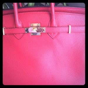 Trendy Red Satchel Purse